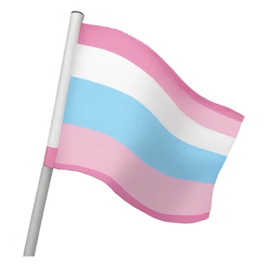 transgender pride flag with five horizontal stripes: light blue, pink, white, pink, and light blue sticker