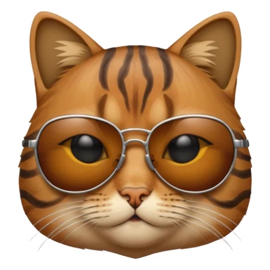 Gato enojado con gafas en la plya sticker