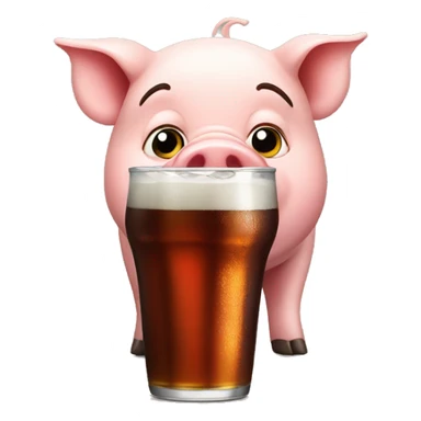 pig drinks cola sticker