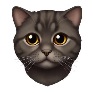 Dark brown Scottish fold kitty sticker
