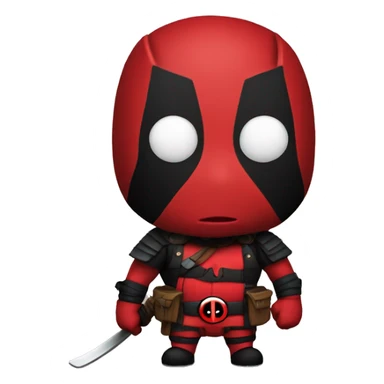 deadpool with samurai hat sticker