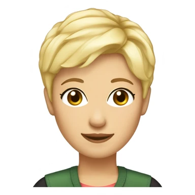 pixie cut blont e hair female usi teacher sticker