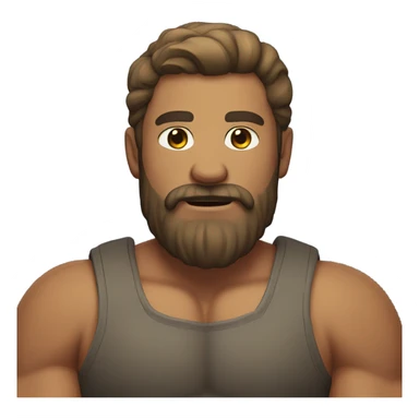 muscular man with beard sticker