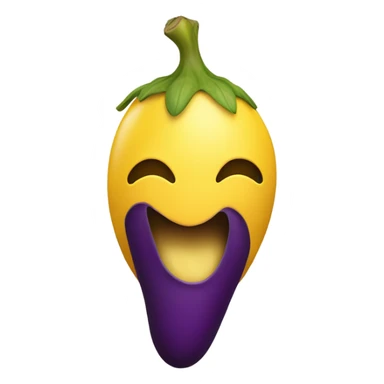 yellow person mouth on a yellow full eggplant with no leaf  sticker