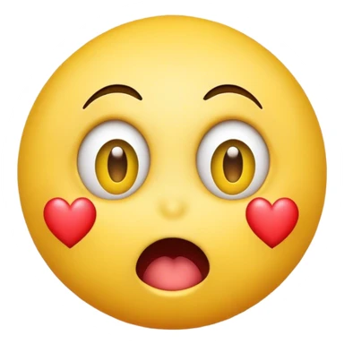 Smily face with hearts and shocked  sticker