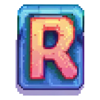 number 7, pixel art style, colorful gradient fill sticker