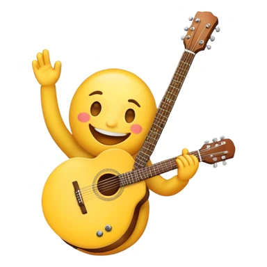 Yellow emoji playing guitar sticker