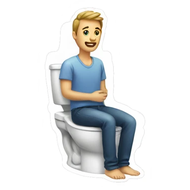 Man on toilet generating emojis sticker
