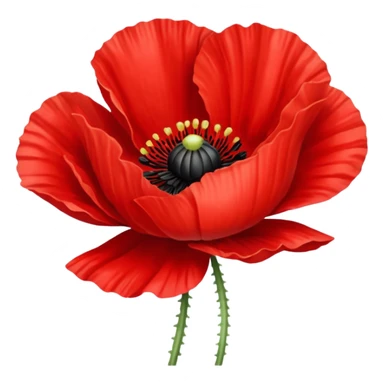 Red poppy flower sticker