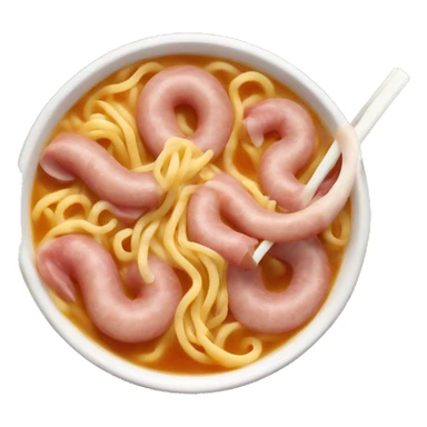 Noodle soup with ham and sausage  sticker