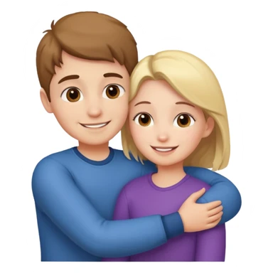 Boy and girl hugging each other in love sticker