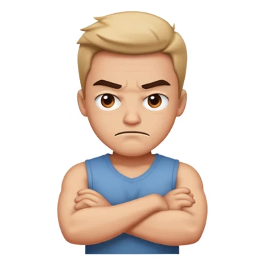 Person with mad face and arms crossed  sticker