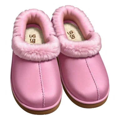 Pink ugg slippers that r low and fuzzy but a light pink sticker