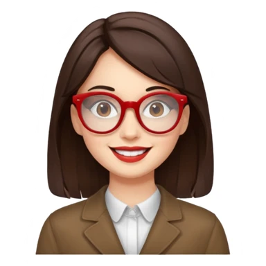 Brunette in red  glassespianista sticker