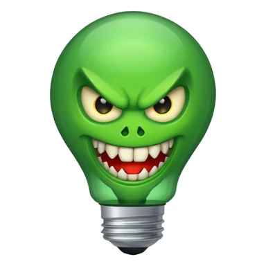 bulb with fangs sticker