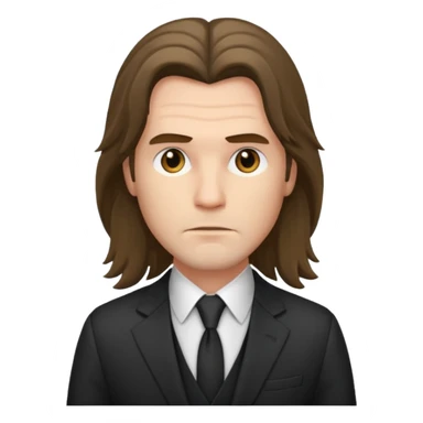 long haired man with suit sticker