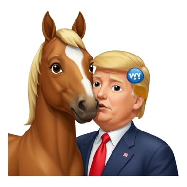 Donald trump kissing a horse named bubba sticker