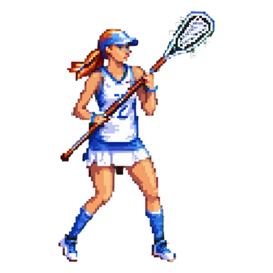 female lacrosse player in hot summer sticker