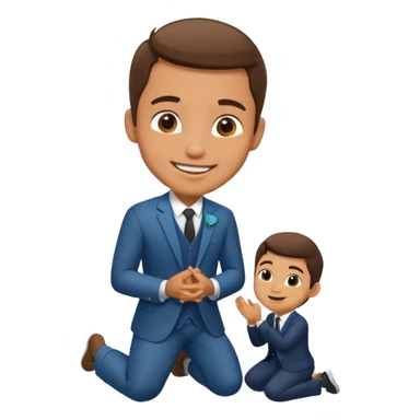 man kneeling and asking for marriage sticker