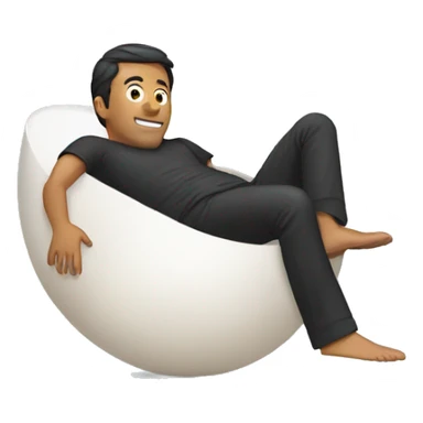Man laying an egg sticker