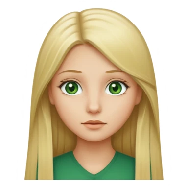 dziewczyna z długimi prostymi blond włosami i zielonymi oczami sticker
