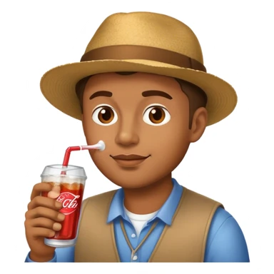 A man with pop on the had sticker