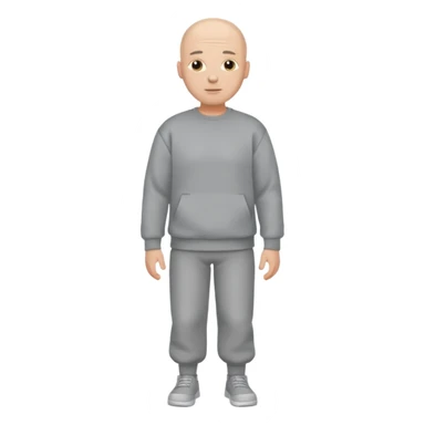 bald man sweatshirt full body sticker