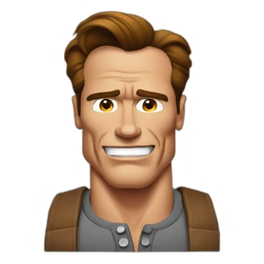 arnold schwarzenegger cartoon wearing henley sticker
