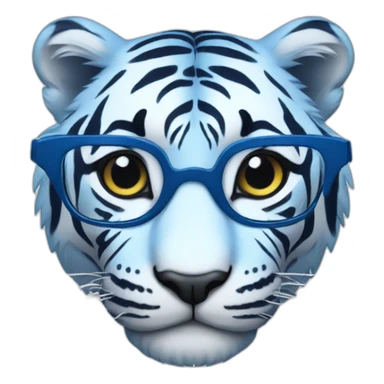 Blue tiger with glasses sticker