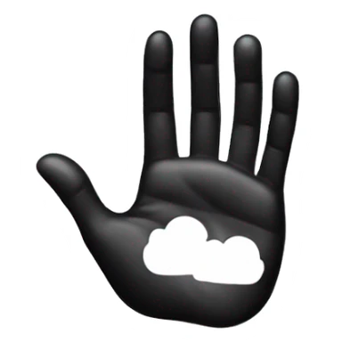 hands covered in black ink sticker