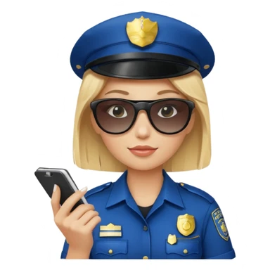 Police writing ticket with sunglasses on, female sticker