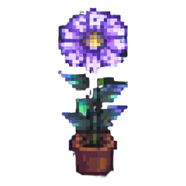 aesthetic flower, pixel art style sticker