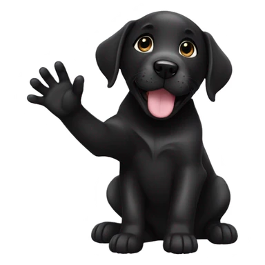 black labrador puppy high five sticker