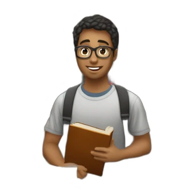Un étudiant adore une étudiante dans une bibliothèque sticker