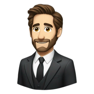 jake gyllenhaal cartoon wearing suit sticker