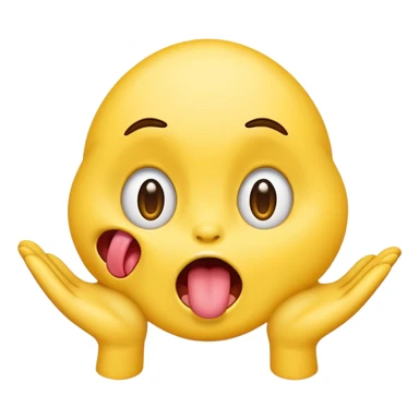emoji with tongue out wide eyes drooling and hands opening out sticker