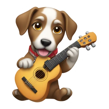 Dog playing a musical instrument sticker