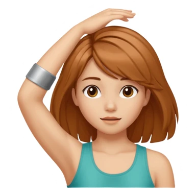 girl with armpit length hair and has peekaboo hair color model  sticker