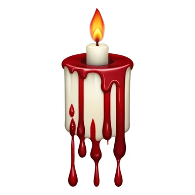 candle with blood drips dark red sticker