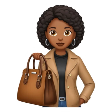 black woman bag sticker
