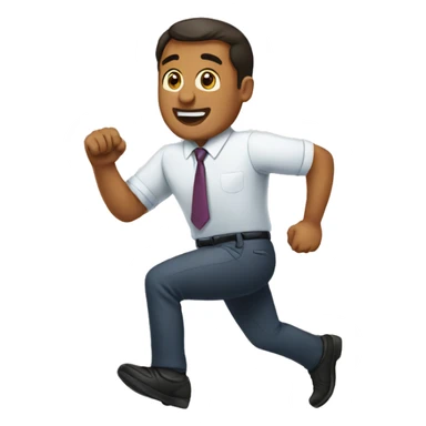 Men running office sticker