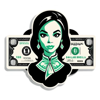 dollar bill that says “layla hush” sticker