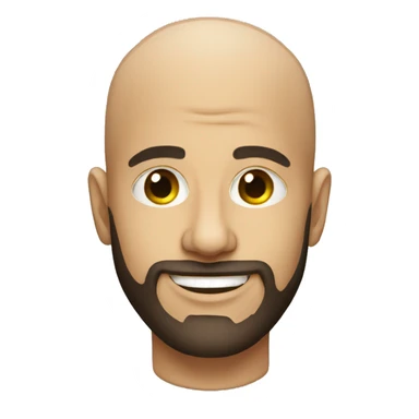 DJ without hair and with a beard sticker