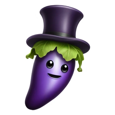 Eggplant wearing top hat  sticker