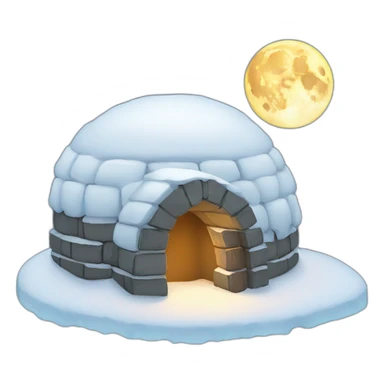 igloo with moon on top sticker