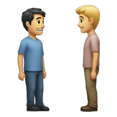 a man talking to another person sticker