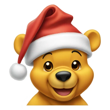 winnie the pooh in santa hat sticker