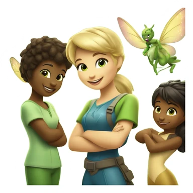 🌍✨ Tinker Bell and her animal friends save the planet through teamwork and care, proving collaboration can overcome any challenge. 🌿🤝 sticker
