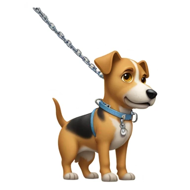 dog on leash sticker