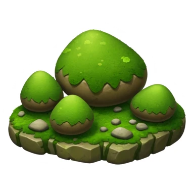 A patch of bright moss covering smooth forest stones. sticker